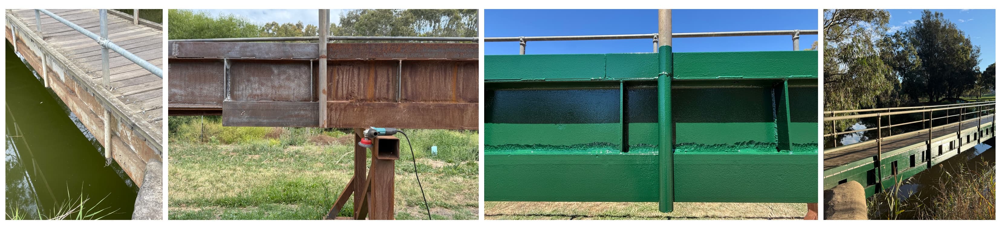 Heritage steel bridge — rust treatment and recoat